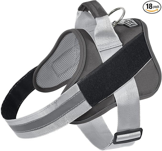 Dog Harness, No-Pull Reflective Dog Vest, Breathable Adjustable Pet Harness with Handle for Outdoor Walking - No More Pulling, Tugging or Choking