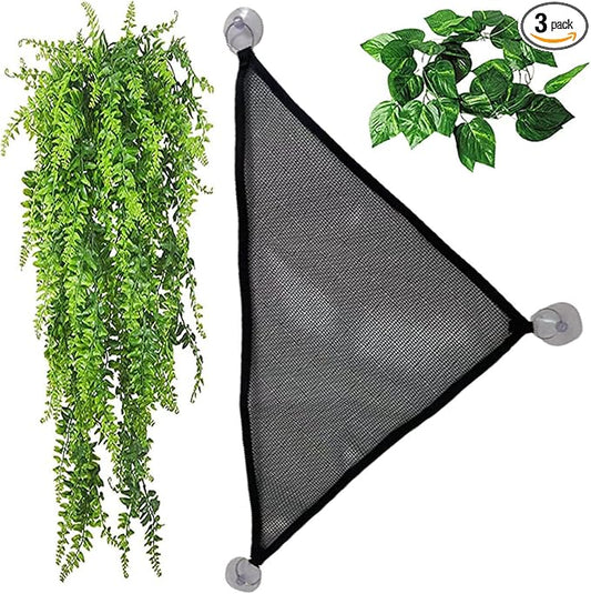 kathson Bearded Dragon Hammock Lounger Reptile Breathable Mesh Hammocks Hanging Vines Plants Tank Accessories Habitat Decor for Lizard Gecko Snake Chameleon Iguana Amphibians(3 PCS)