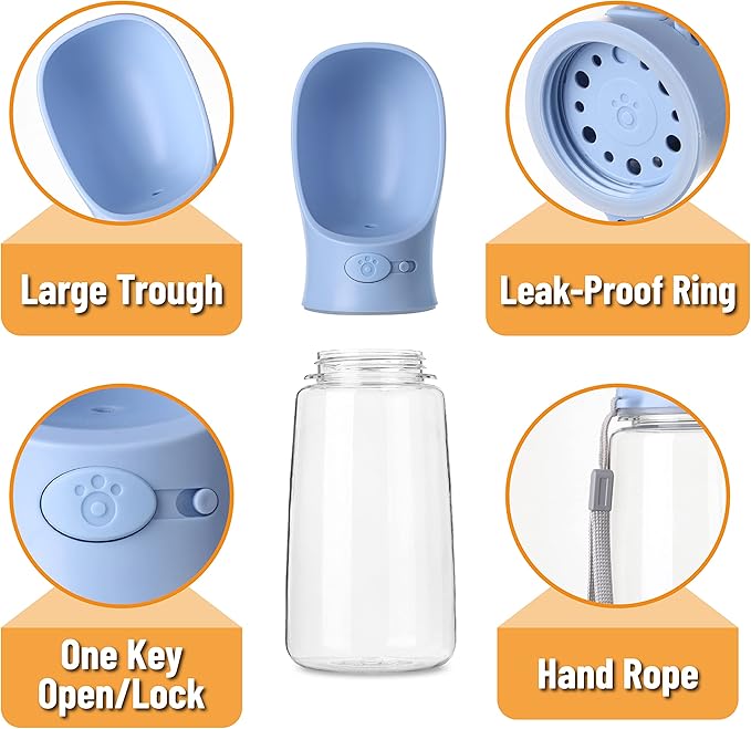 Mr. Pen- Portable Dog Water Bottle, 19 oz, Large | Leak Proof Puppy Water Dispenser with Drinking Feeder for Pets, Outdoor Walking, Hiking, Travel, Not Dishwasher Safe