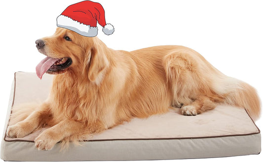 Orthopedic Memory Foam Dog Bed, Cooling Dog Beds for Medium/Large Dogs -Waterproof Pet Bed for Crate with Removable Washable Cover, L(35inch,65Lbs)