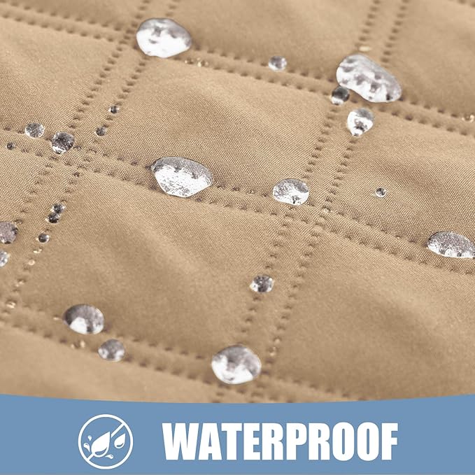 Smiry Waterproof Dog Bed Cover Pet Blanket, Soft Washable Dog Blanket for Furniture Bed Couch Sofa Reversible, Checkered (40"x50", Camel/Beige)