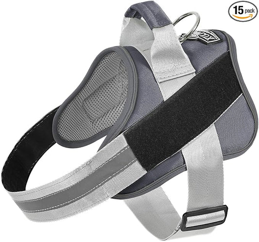 Dog Harness, No-Pull Reflective Dog Vest, Breathable Adjustable Pet Harness with Handle for Outdoor Walking - No More Pulling, Tugging or Choking