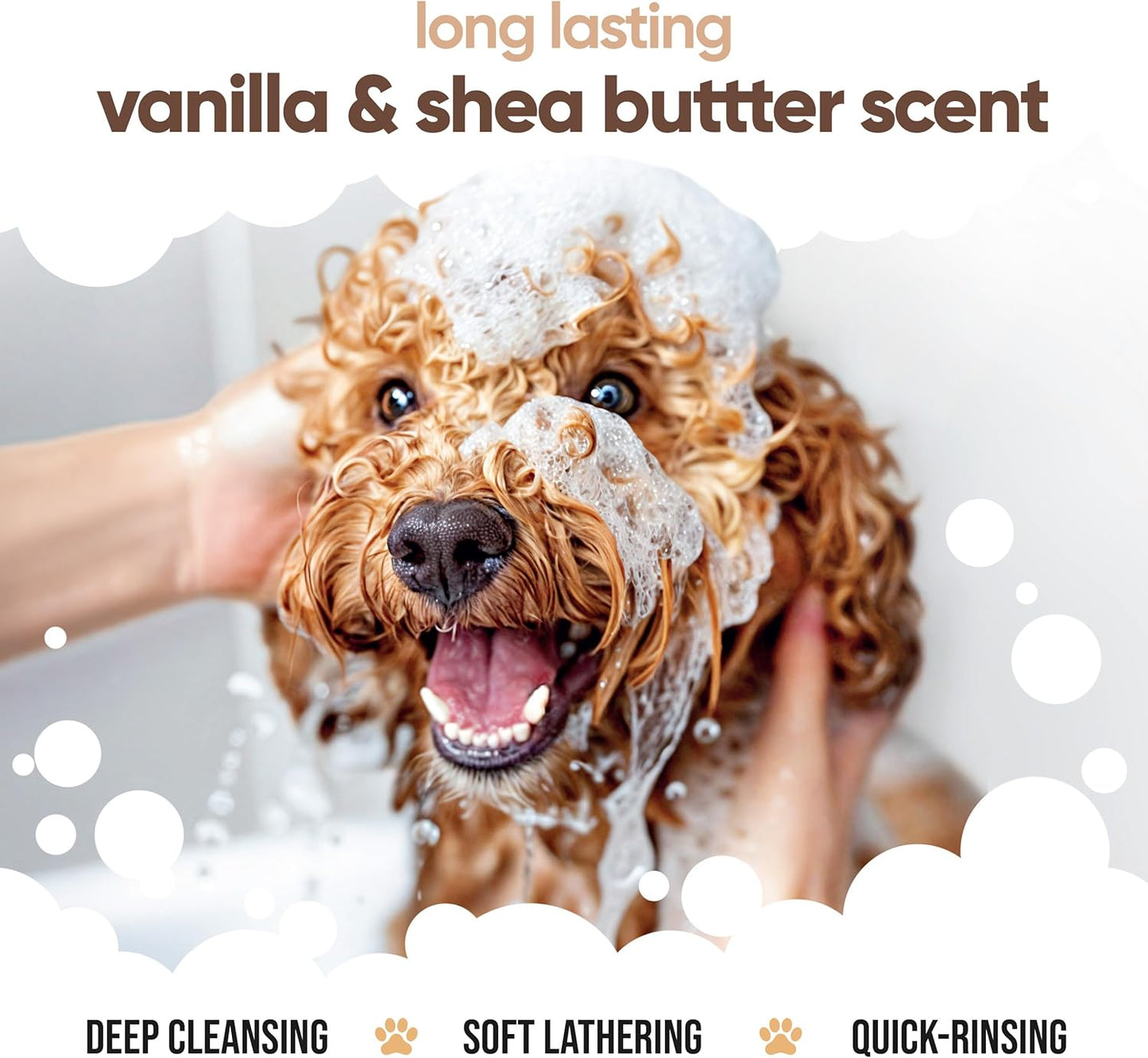 Vanilla & Shea Butter Dog Shampoo by Buddycare | Moisturising Shampoo for Dogs | Vanilla & Shea Butter Scented | with Aloe Vera and Pro Vitamin B5 (50.72oz)
