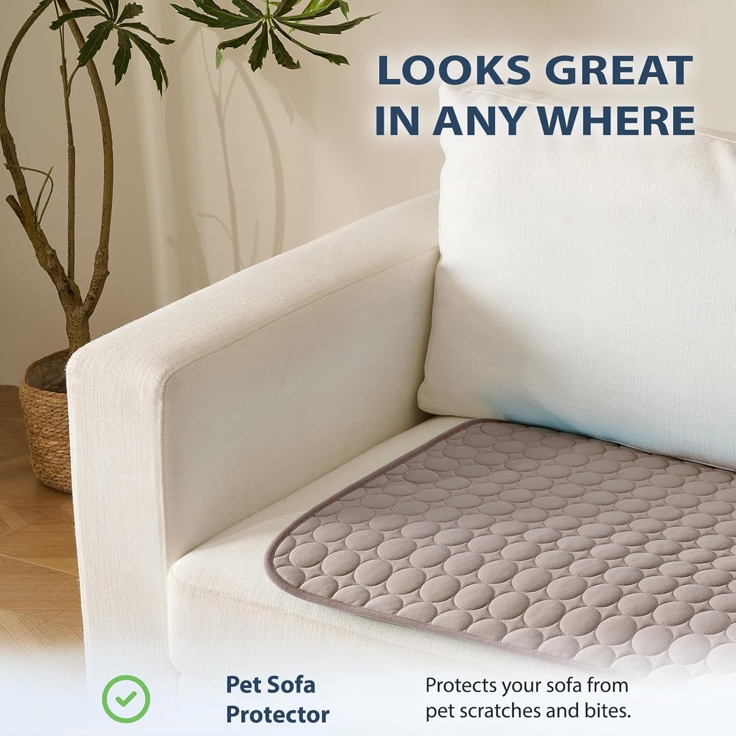 MICROCOSMOS Summer Cooling Mat & Sleeping Pad- Water Absorption Top, Materials Safe, Easy Carry, EZ Clean. Keep Cooling for Pets, Kids and Adults.(Brown, 59" x 40")