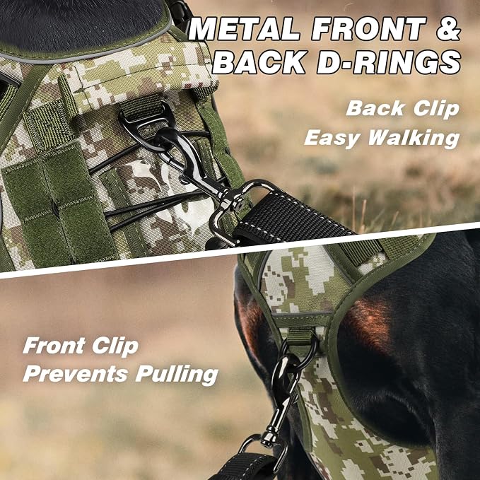 WINGOIN Tactical Dog Harness for Medium Dogs,Heavy Duty No Pull Dog Harness | with Handle,Adjustable Reflective,Military K9 Style,Big Size Dog Vest,for German Shepherd,for Walking Training Hunting