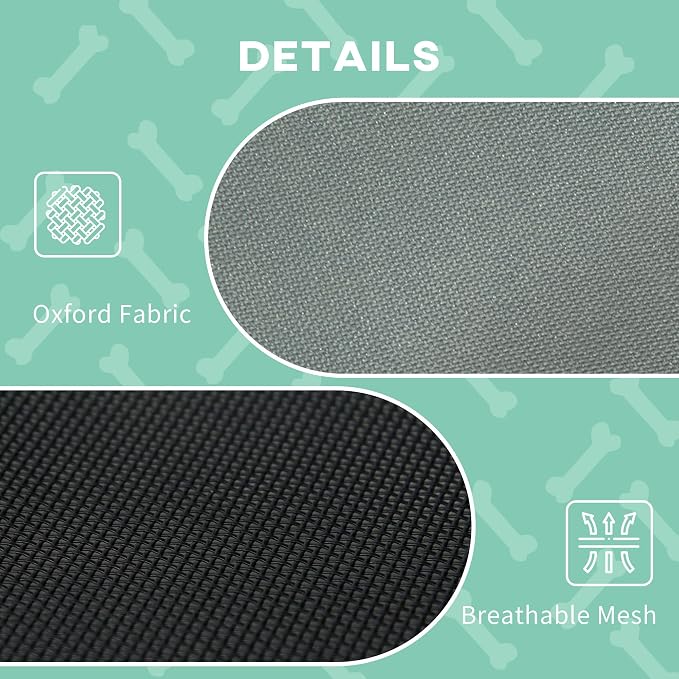 PawHut Elevated Dog Bed with Removable Canopy, 24 inch, Gray | Large Pet Bed, Outdoor Dog Cot, UV Protection Shade, Camping