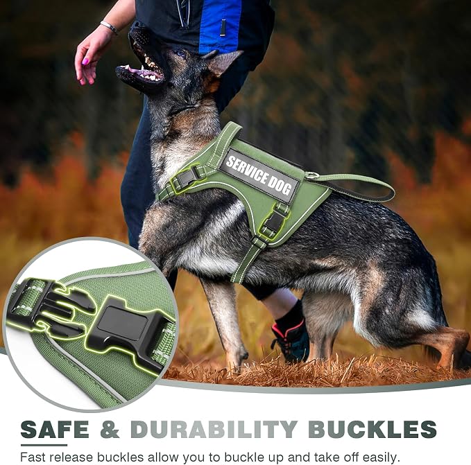 Tactical Dog Harness, No Pull Dog Harness for Medium Large Dogs with Handle & Molle, Military Service Dog Vest Harness in Training Pet Harness for Small Dogs