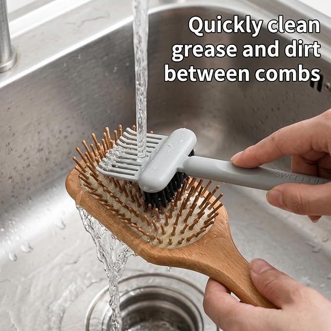 2-in-1 Hair Brush Cleaner and Remover Tool Comb Brush Cleaning Tool Comb | Portable Hairbrush Cleaning Tools Brush, for Removing Hair Dust Rak, For Women Home Travel Salon Use