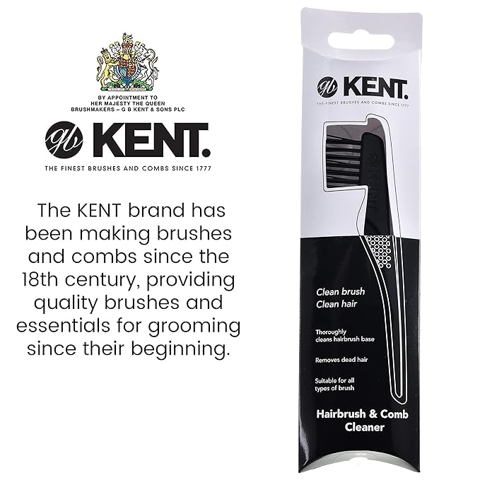 Kent Hair Brush Cleaning Tool and Hairbrush Cleaner Rake for Brush Hair Remover, for Removing Hairs and Dandruff from Brushes, Combs and Grooming Tools