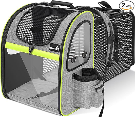 pecute Cat Backpack Expandable, Cat Carrier Backpack with Acrylic Window