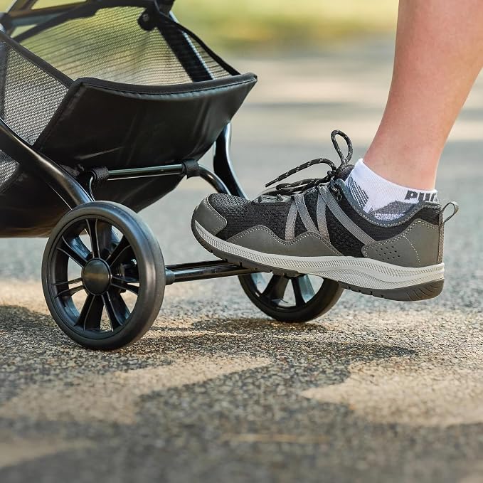 Carlson Pet Stroller for Dogs and Cats up to 30 lb, Foldable Travel Stroller with Mesh Canopy, Umbrella, Swivel Wheel, Rear Brakes, Reflective Trim, Black