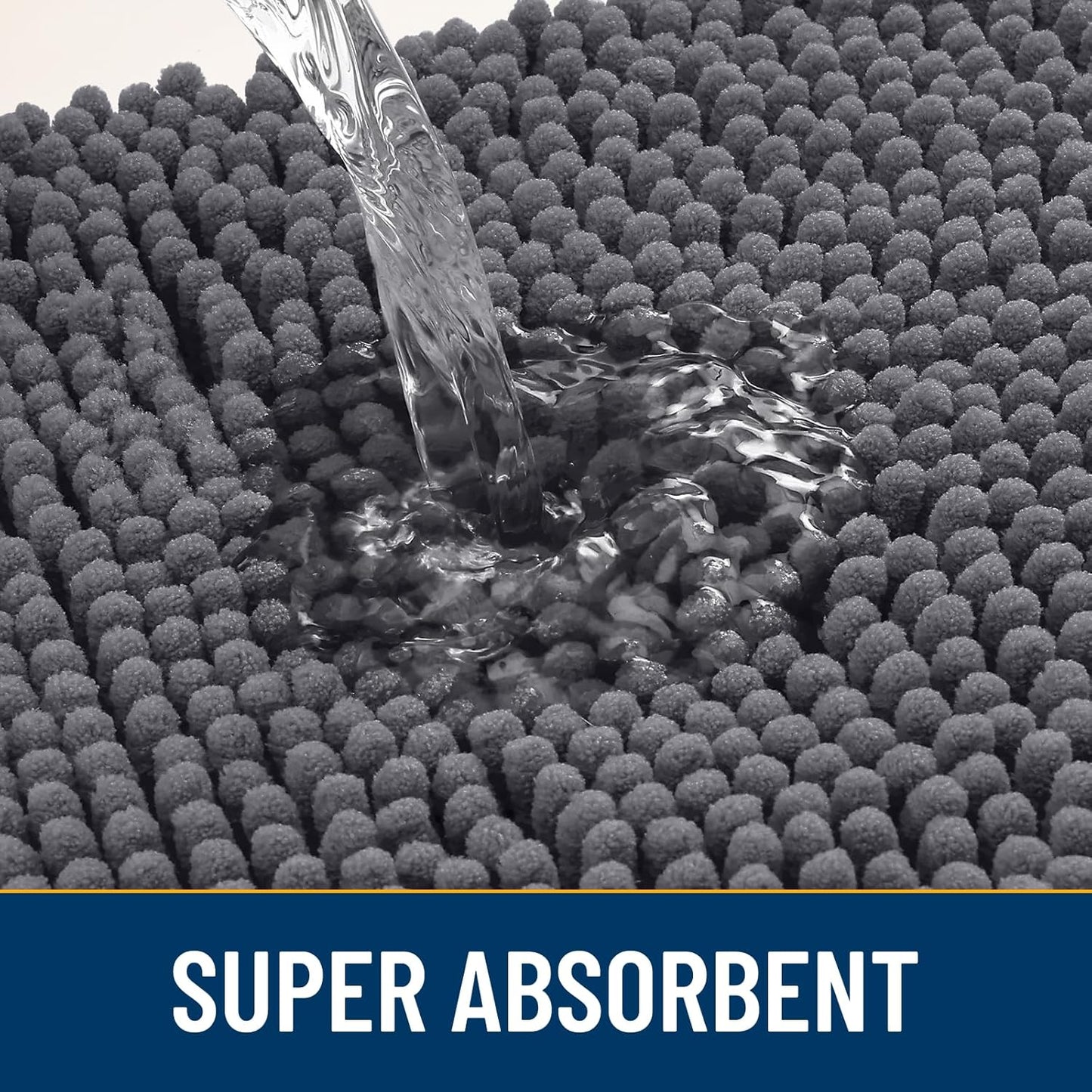 Smiry Dog Door Mat for Muddy Paws 24x16, Absorbs Moisture and Dirt Doormat, Non-Slip Washable Quick Dry Chenille Front Door Mat Indoor Entrance, Entryway Carpet for Inside Floor, Dark Grey