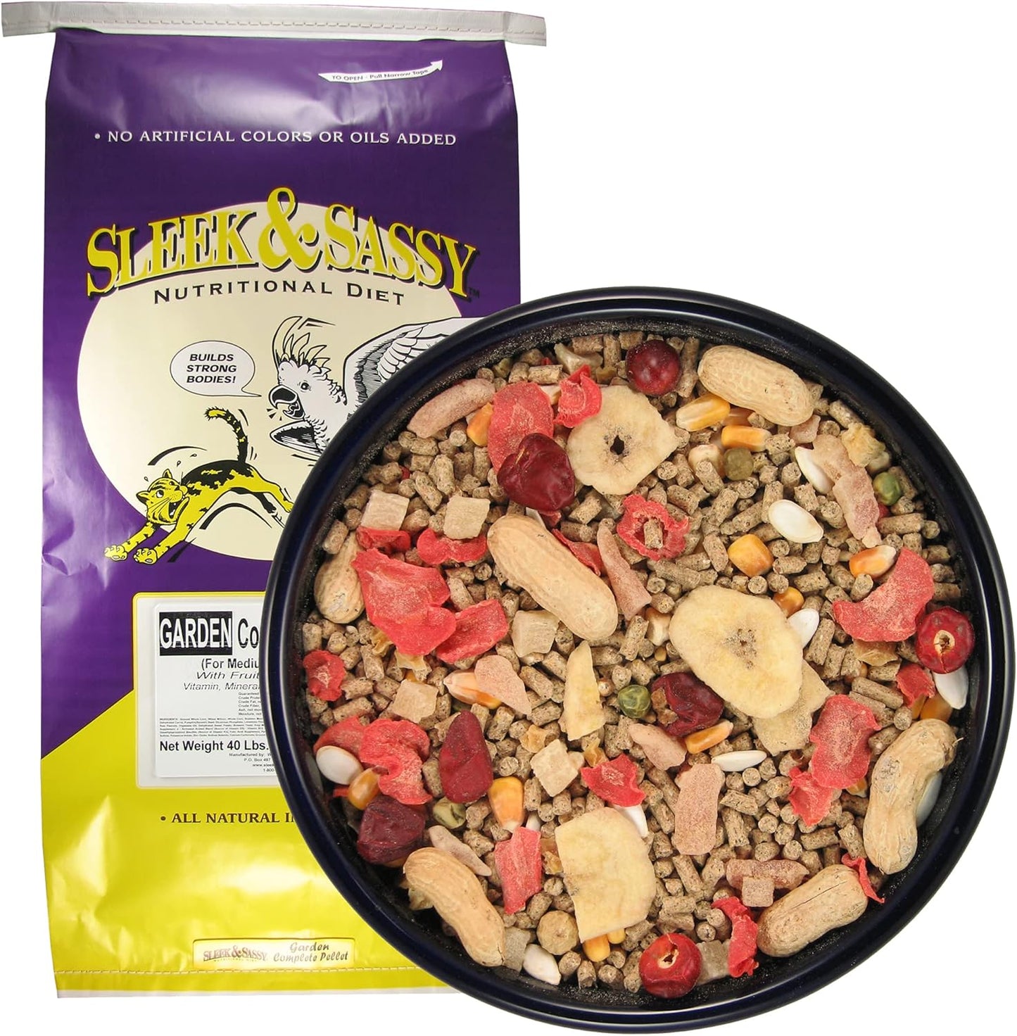 SLEEK & SASSY Garden Complete Pellet Parrot Food (40 lbs.)
