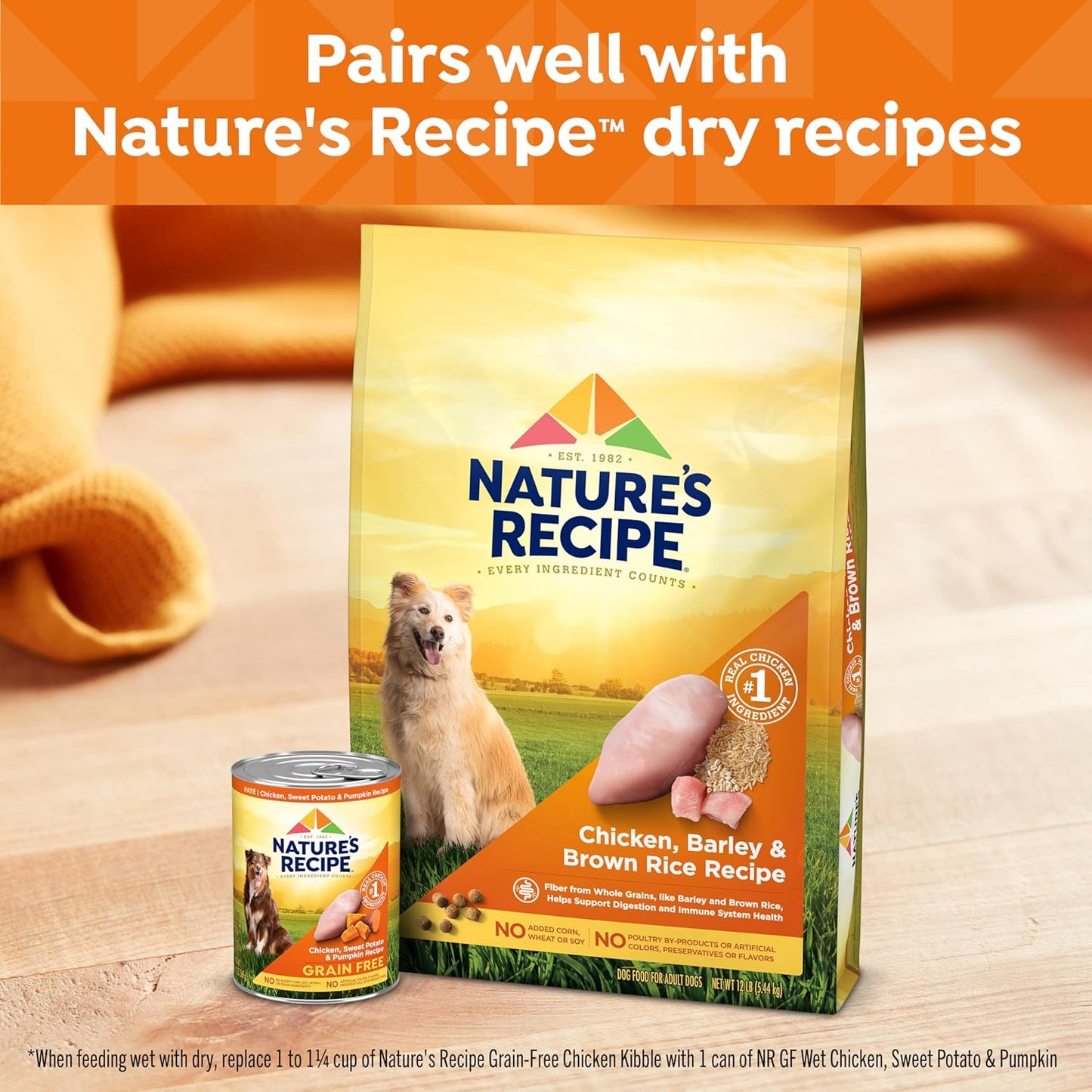 Nature's Recipe Grain Free Chicken, Sweet Potato, and Pumpkin Recipe Wet Dog Food, 13 oz. Can, 12 Count