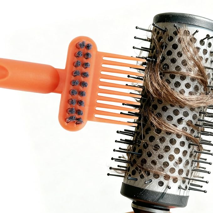 2-in-1 Comb Cleaner with Pick and Bristles, Hair Brush Cleaner Tool Rake for Home Salon Travel Use Effectively Clear Hair Dust Grease and Dirt