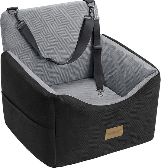 JOEJOY Dog Car Seats for Small Medium Dogs Under 35lbs, Dog Booster Seat with Detachable Washable Cover and Cushion, Memory Foam Pet Car Seat with Safety Belt and Storage Pockets (BLG)