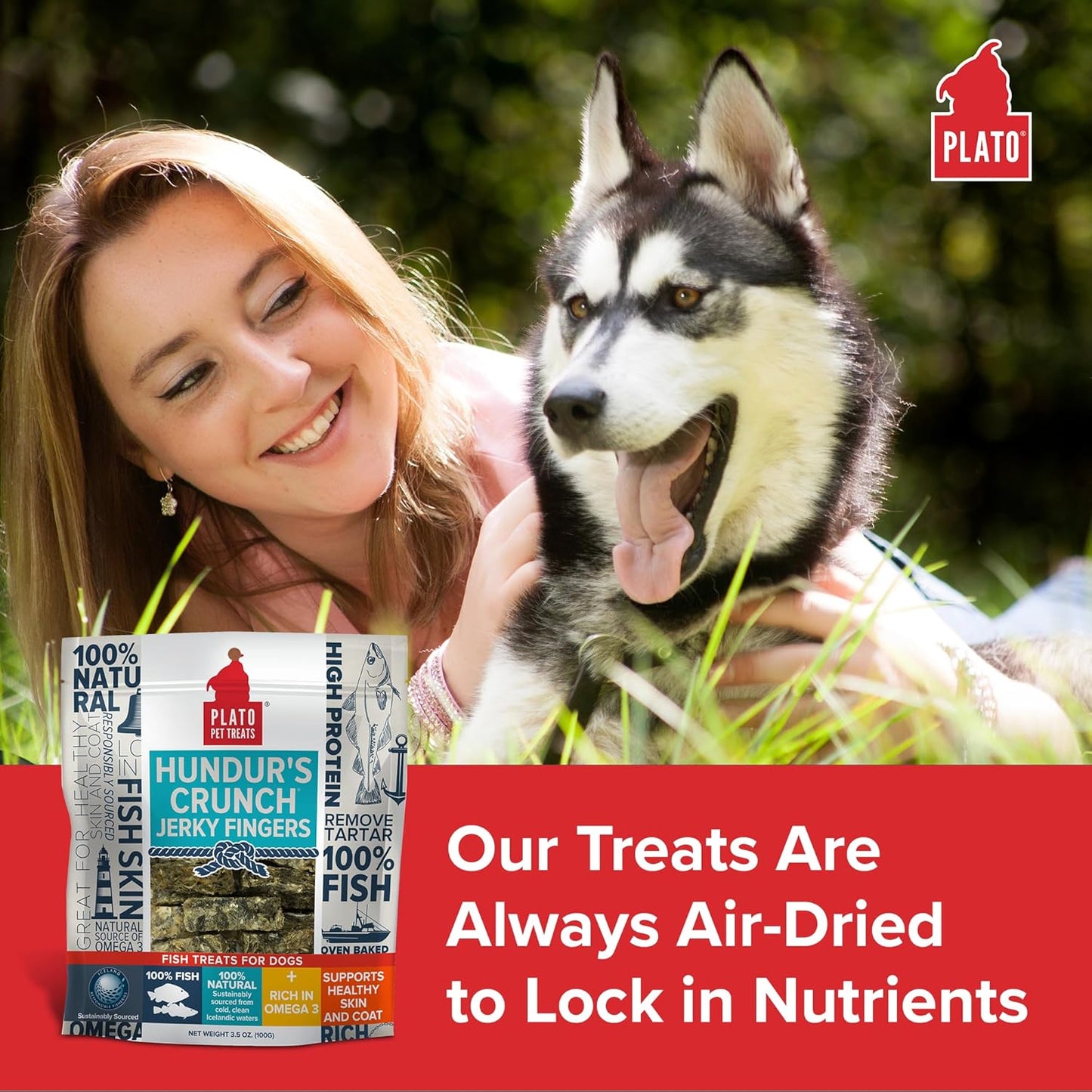 PLATO Hundur's Crunch Jerky Fingers 3.5oz, Natural