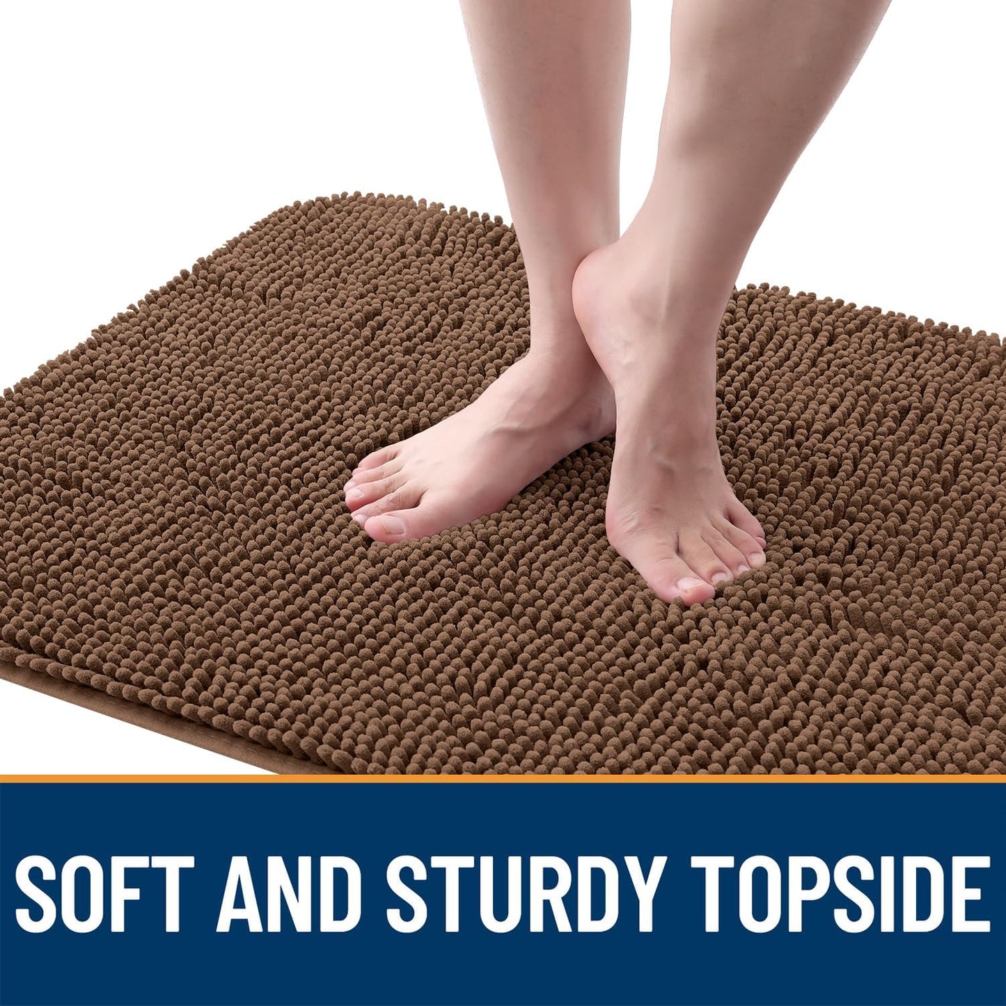 OLANLY Dog Door Mat for Muddy Paws 24x16, Absorbs Moisture and Dirt, Absorbent Non-Slip Washable Doormat, Quick Dry Chenille Mud Mat for Dogs, Entry Indoor Entryway Carpet for Inside Floor, Mocha