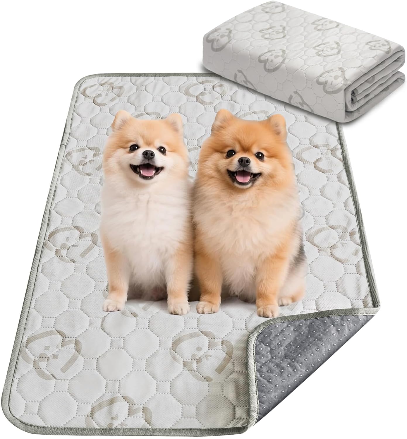 FXW Washable Pee Pads for Dogs, Puppy Pads with Super Absorbent, Specifically Designed for 36inch Cages, 35" × 23" Rectangle, Khaki, 1 Pack