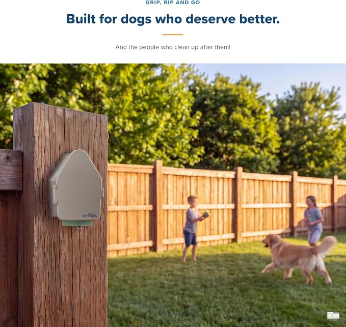 Indoor/Outdoor Dog Poop Bag Dispenser Wall Mount (Khaki), Includes 3 Sample Rolls of Waste Bags, Easy Setup Dog Poop Station
