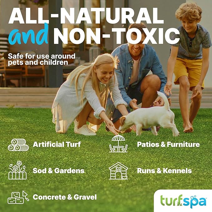 TurfSpa Urine & Odor Turf Detox: 2- Pack of Mango 32 oz Professional Enzyme Cleaner & Odor Eliminator for Artificial Grass, Turf, Concrete, Patio & Kennels, Pet Urine Enzymatic Cleaner for Dogs & Cats