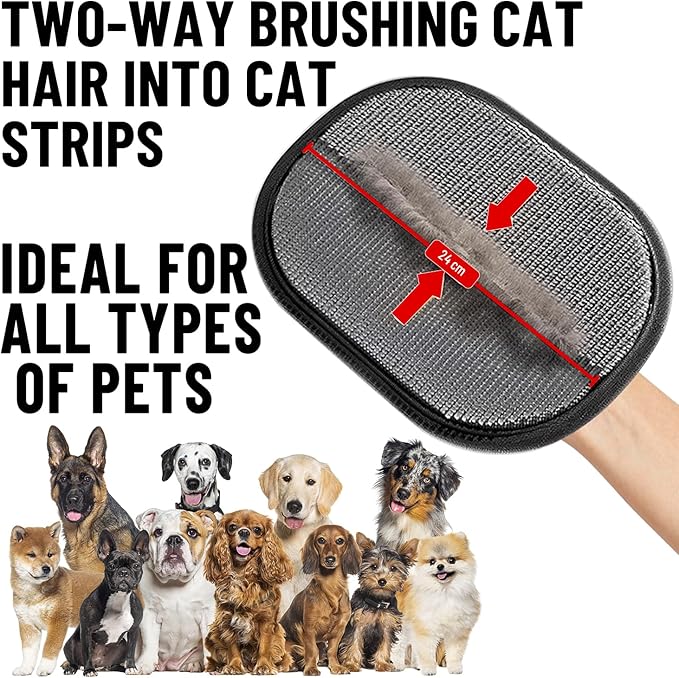 MA DREAMNEX - Pet Hair Remover Glove - 4-in-1 Grooming Kit with Hair Removal Glove, Nail Clippers, Comb & File - Dog & Cat Grooming Tools for Furniture, Clothes & Fur”