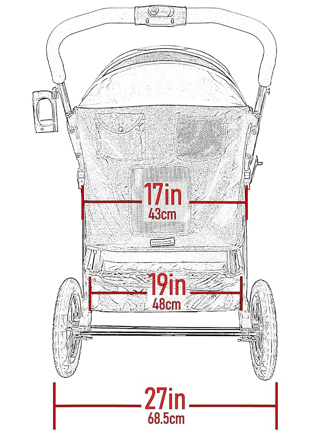 Pet Gear No-Zip Jogger Pet Stroller for Cats/Dogs, Salt, Extra Large | Zipperless Entry, Airless Tires, Easy One-Hand Fold, Cup Holder + Storage Basket
