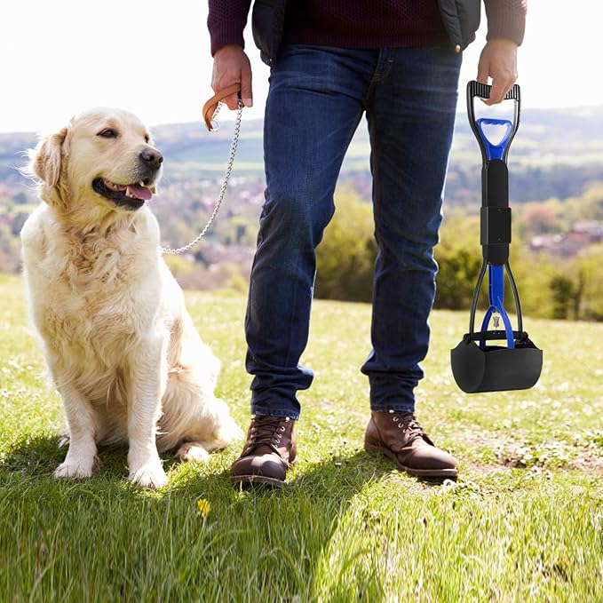 UPSKY Pooper Scooper for Large Small Dogs, Folding Dog Poop Scooper, Sturdy Spring and Premium Materials，Easy to Use for Grass, Dirt, Gravel Pick Up Shovel