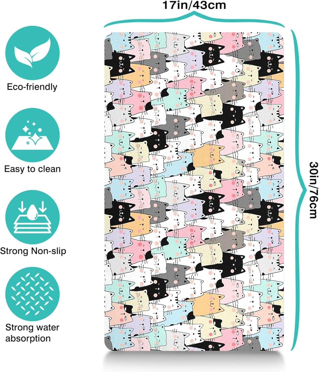 Pet Feeding Mat for Floors Waterproof Dog Mat for Food and Water Absorbent Quick Dry Non Slip mat for Cat Bowls