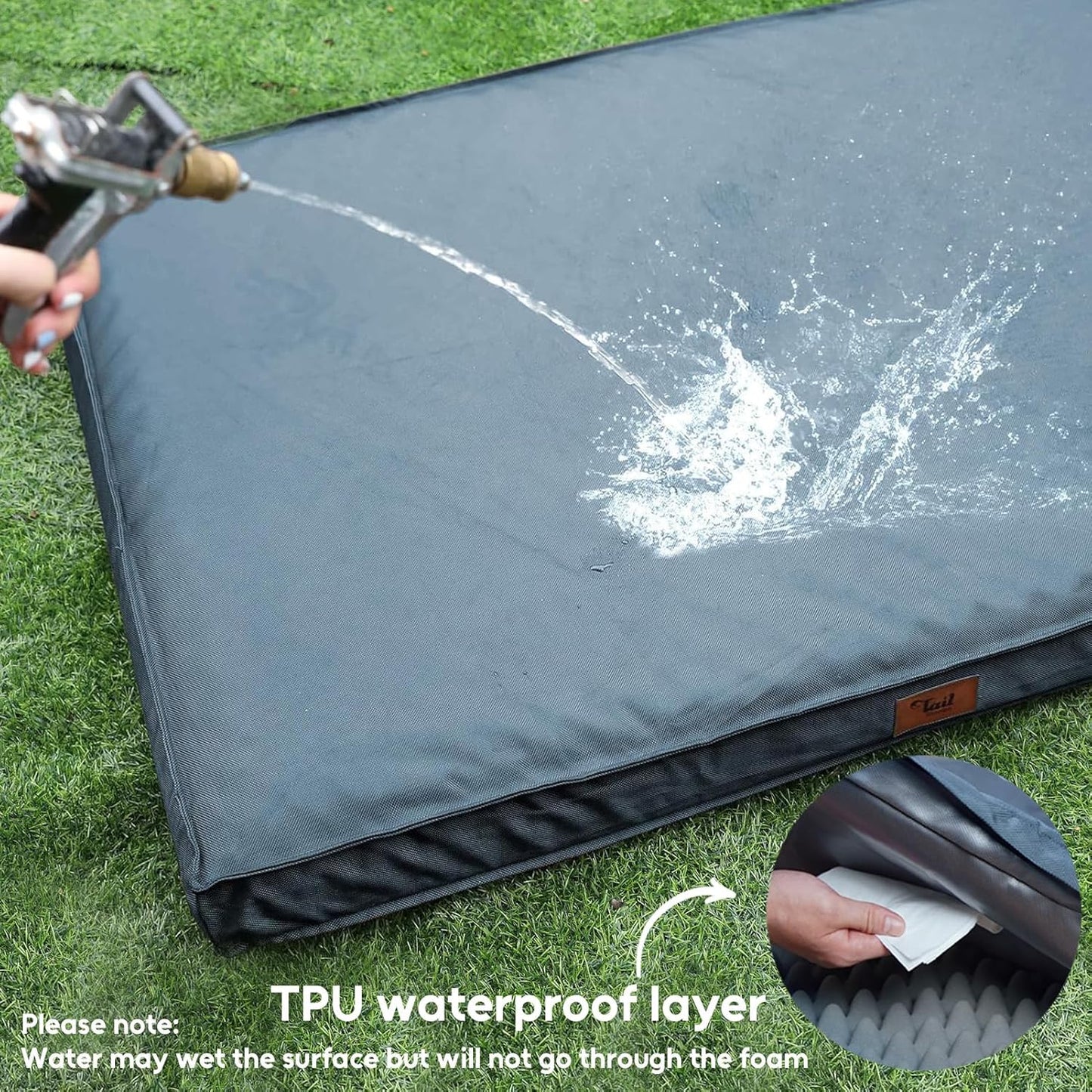 Dog Beds for Large Dogs, Orthopedic Dog Bed for Extra Large Dogs, Big Waterproof Pet Bed with Washable Removable Oxford Cover, Blue