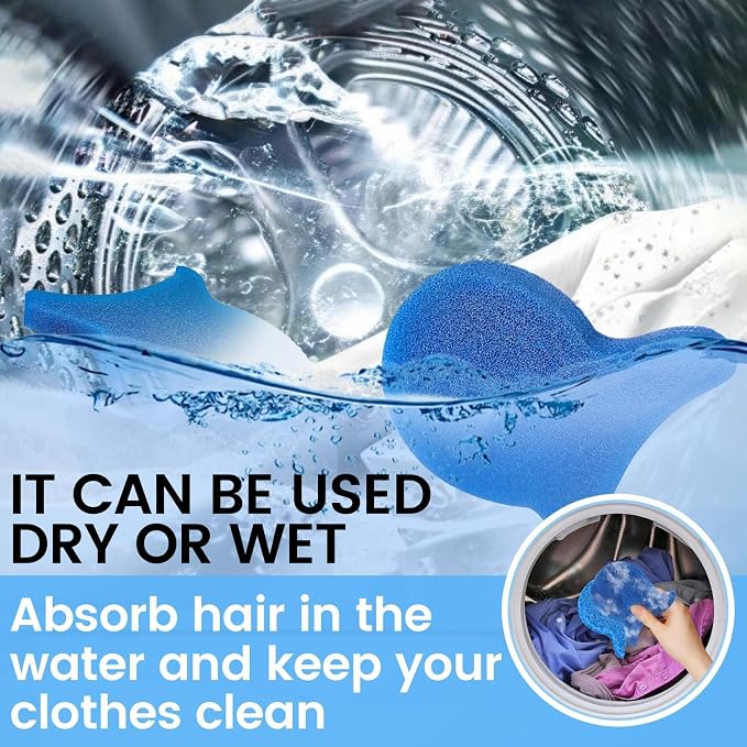 6Pcs Pet Hair Remover for Launday, Reusable Dog&Cat Hair Remover Tool, Effectively Removes Pet Hair, Lint and Dander from Bedding and Clothing,Fits Washers & Dryers,Blue