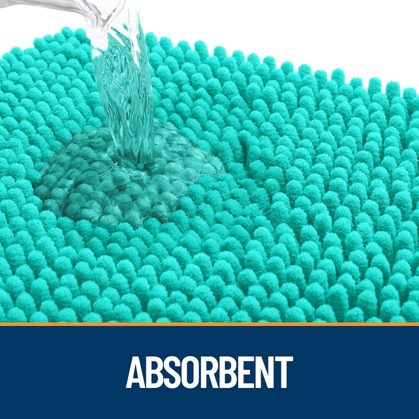 OLANLY Dog Door Mat for Muddy Paws 70x46, Absorbs Moisture and Dirt, Absorbent Non-Slip Washable Doormat, Quick Dry Chenille Mud Mat for Dogs, Entry Indoor Entryway Carpet for Inside Floor, Teal