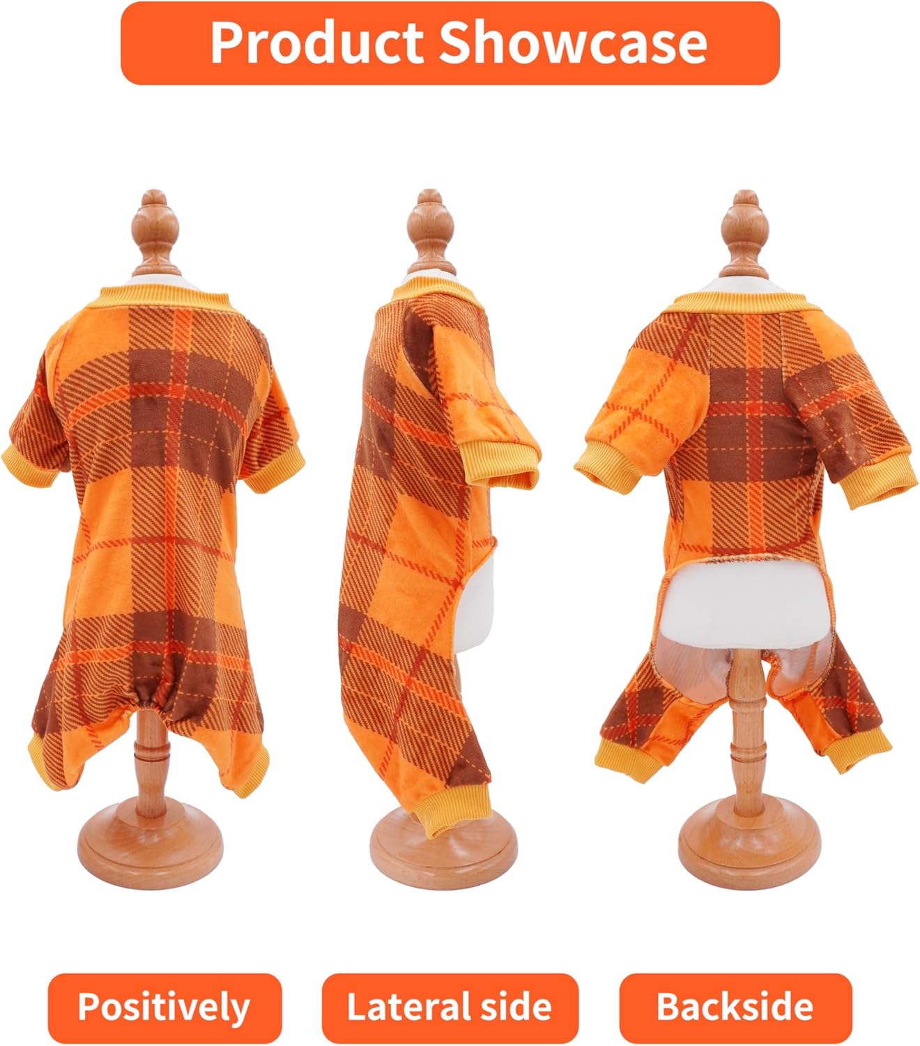 PET SHOW 4 Pack Small Dog Pajamas Holiday Dog Clothes for Medium Dogs Girl Boy Soft Stretchy PJs Plaid Jumpsuit Puppy Cats Fall Onesies Christmas Outfits with Sleeve Pets Dachshund Costume(L, Plaid)