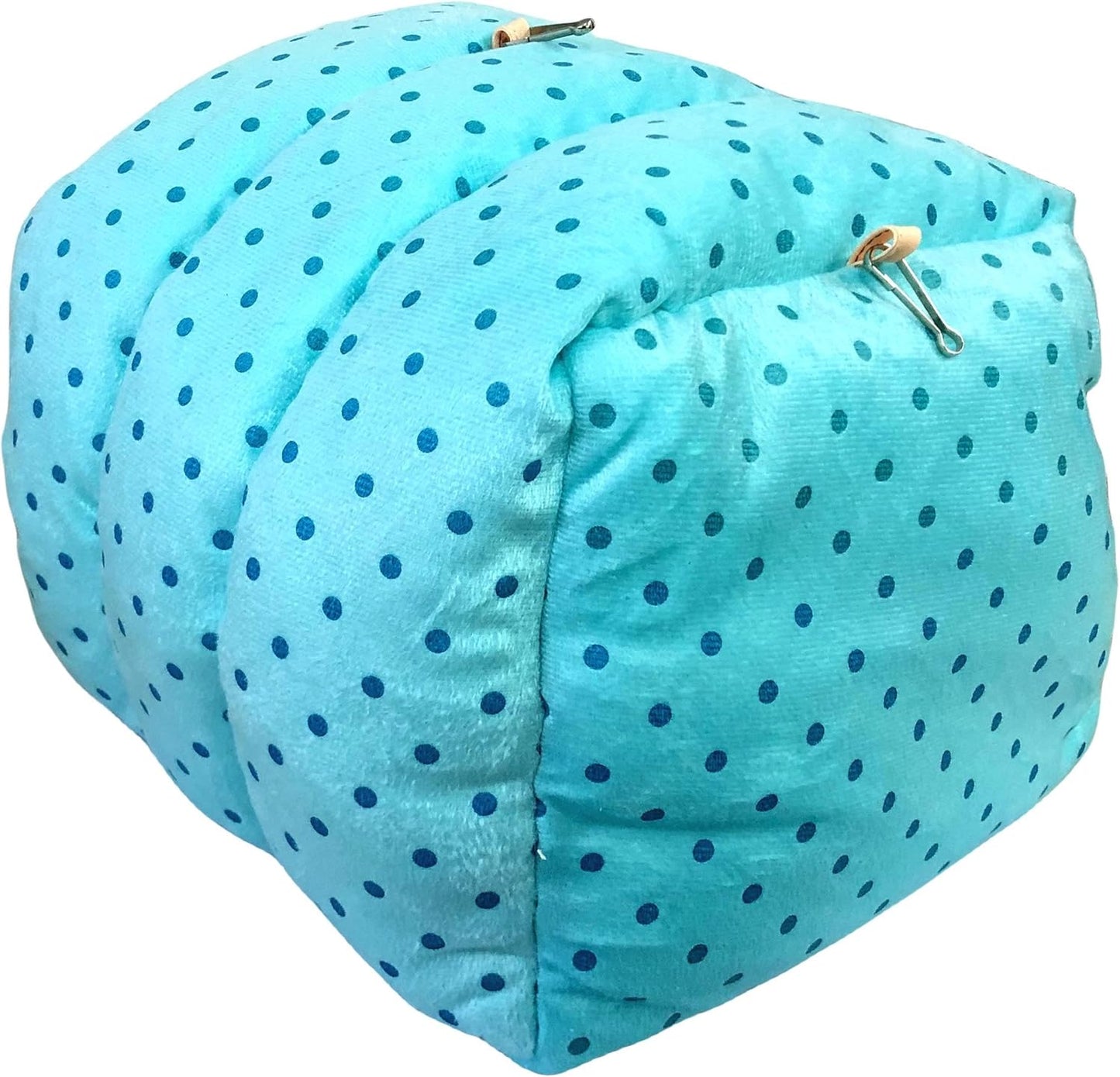 WOWOWMEOW Guinea Pigs Bed,Hamster Bed,Small Animals Warm Hanging Cage Cave Bed (M, Dot- Blue)