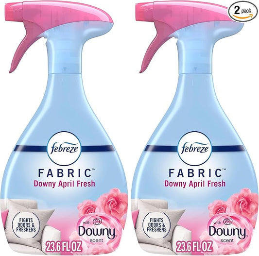 Febreze Fabric Spray Air Freshener, Odor-Fighting Fabric Refresher, Sneaker Balls Alternative, Couch Cleaner, Linen Spray, Multi-Use, Downy April Fresh Scent, 23.6 fl oz (Pack of 2)