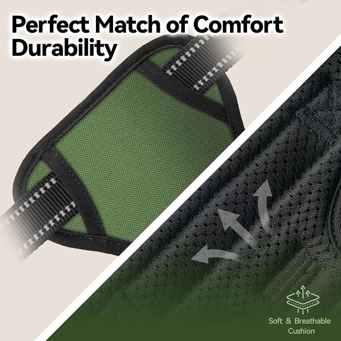 No Pull Dog Harness with Handle Front & Back Clip, Easy on | Lockable Snap Buckle at Neck, Adjustable Reflective Vest with Handle for Small Medium Large Dogs (XS, Misty Green)