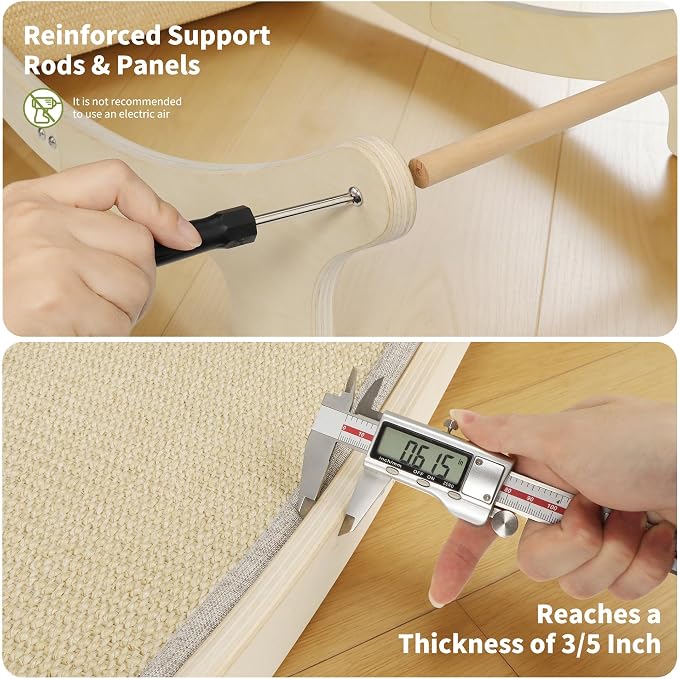HOTEAGLE Cat Scratcher Bed for Indoor Cats, Upgraded Thicken Support Rods | Sisal Pet Chair Lounger, Ideal for Single Cats/Bunny/Puppy, Place Living Room/Bedroom/Couch