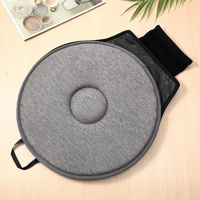 Cabilock 360 Degree Rotating Car Seat Cushion Swivel Pad with Anti-Slip Base Lightweight Comfortable for Elderly Pregnant Women and Home Office Use 20.47X15.74X1.18In