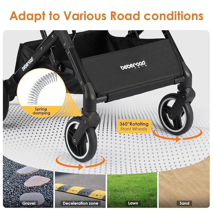 X2 Pet Stroller, Dog Cat Stroller for Small Pets with Detachable Carrier, Lightweight Foldable Cat Carrier Dog Car Seat for Puppy Doggy up to 44lbs, Canopy and Waterproof Pad, Black