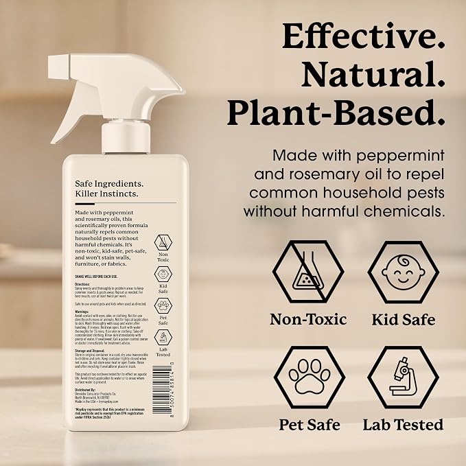 MAYDAY Pest Control Spray – Peppermint & Rosemary Natural Insect Spray for Spiders, Ants & Bugs – Scientifically Proven, Non-Toxic, Safe for Kids & Pets, Indoor & Outdoor – 16 oz