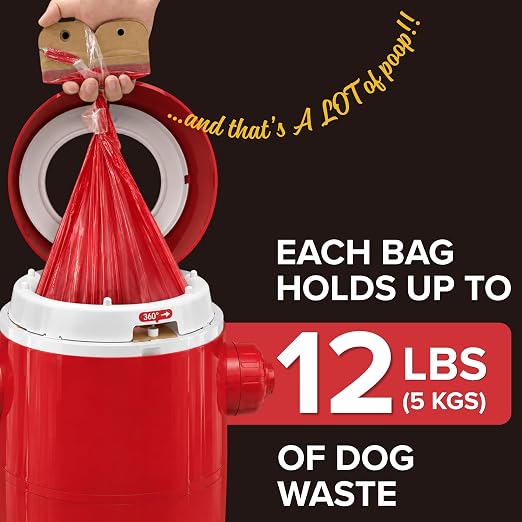 Red Rocket Doggy Twist'R Small Waste Disposal System, Dog Poop Trash Can | Odor Control, Indoor/Outdoor, Holds Up to 12 Lbs, Includes 2 Size #1 Odor Blocking Bags, 2 Charcoal Sachets, 60 Poop Bags