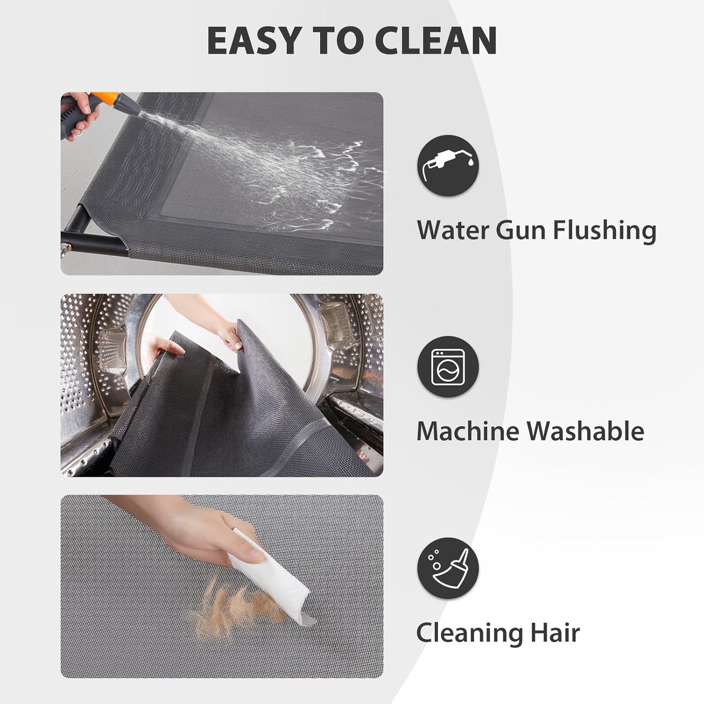 RRPETHOME Large Elevated Cooling Dog Bed, Raised Dog Cot Beds for Large Dogs, Elevated Outdoor Pet Bed, Chew Proof Portable Cooling Pet Cot with Skid-Resistant Feet and Breathable Mesh