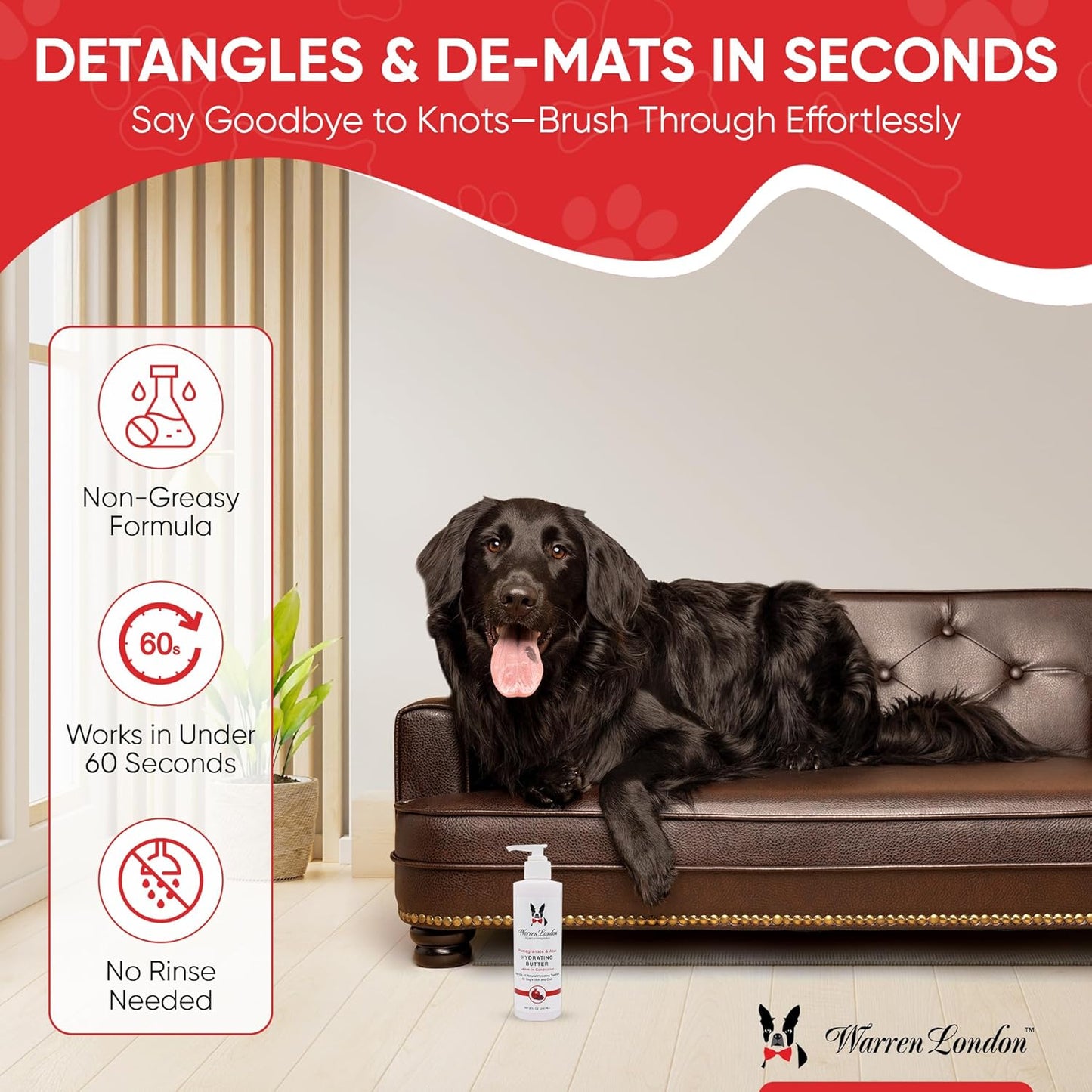 Warren London - Hydrating Butter and Leave-in Conditioner for Dogs Skin and Coat - Pomegranate & Acai - 1gal