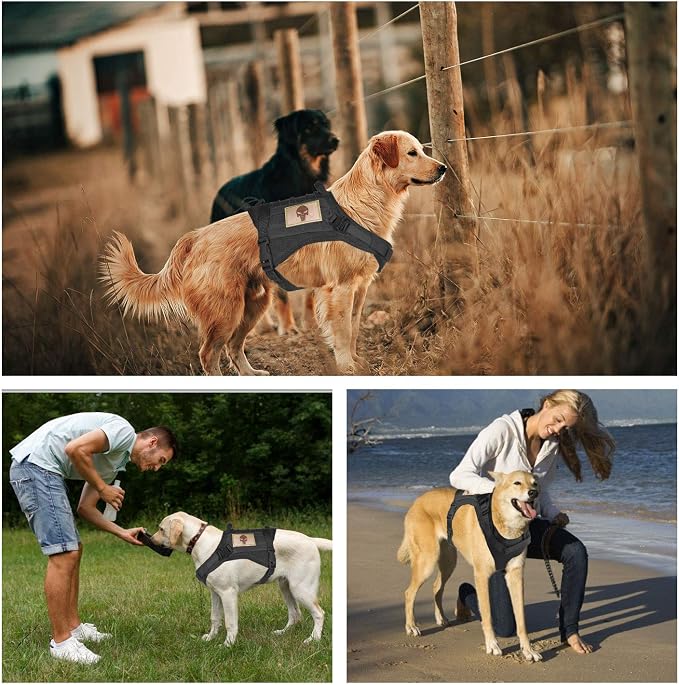 Tactical Service Dog Vest Harness K9 Military Molle Dog Vest for Outdoor Training Waterproof Pet Dog Harness with Rubber Handle & Metal Buckle