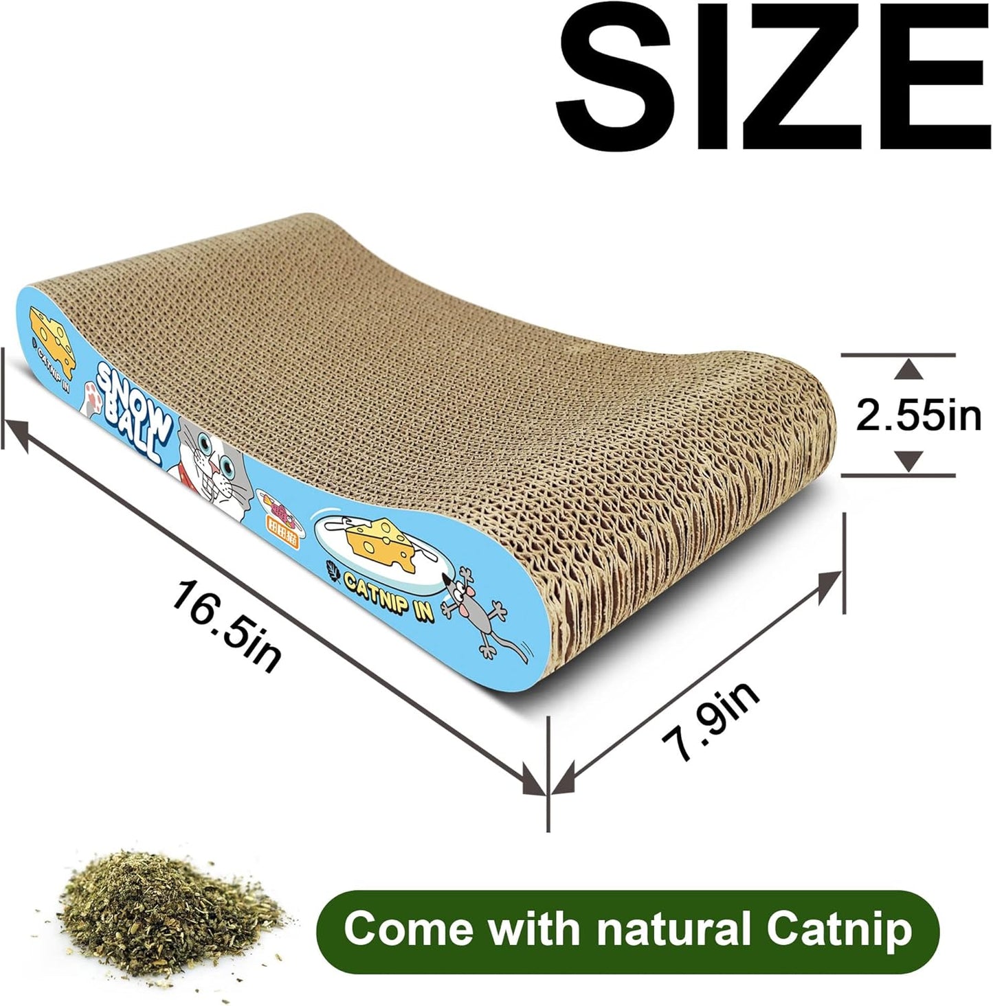 TTCAT Cat Scratching Pad, 2 Pack Corrugated Cat Scratcher Cardboard, Bone Type Durable Cat Scratching Board Reversible with Catnip for Furniture Protection…