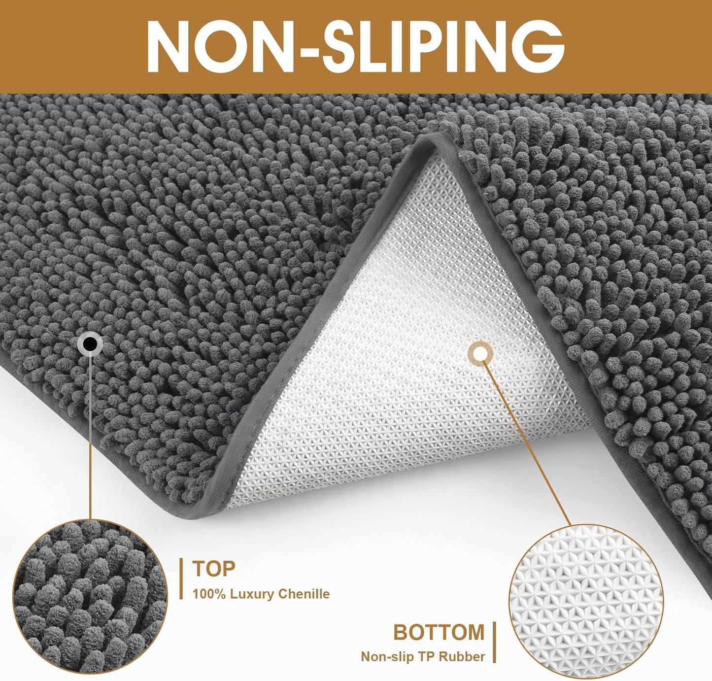 IM HOME Dog Door Mats for Muddy Paws, Chenille Absorbent Door Mats, Non Slip Heavy Mud Mat for Dogs, Soft Indoor Door Mat for Entryway, Mud Paws, Inside Floor,30" X 20", Grey