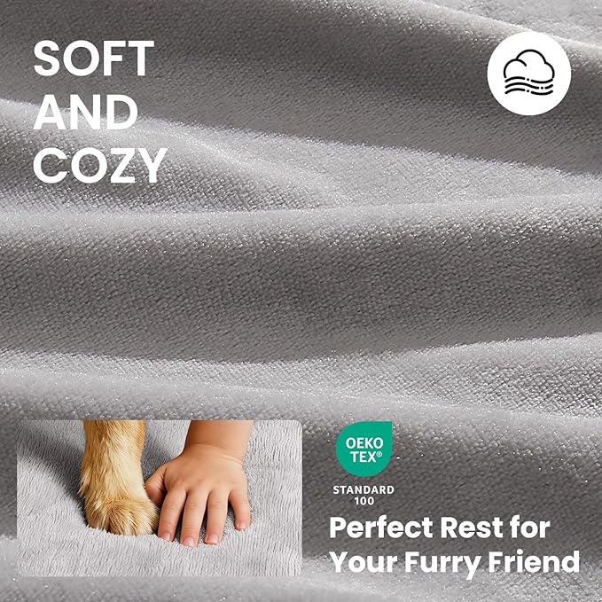 OhGeni Orthopedic Waterproof Dog Bed for Medium Dogs, Machine-Washable Removable Cover in Easy-Clean Fabric, Reversible Memory Foam & Easy-Carry Handle, Suitable for Crate, 30 inch (Gray)