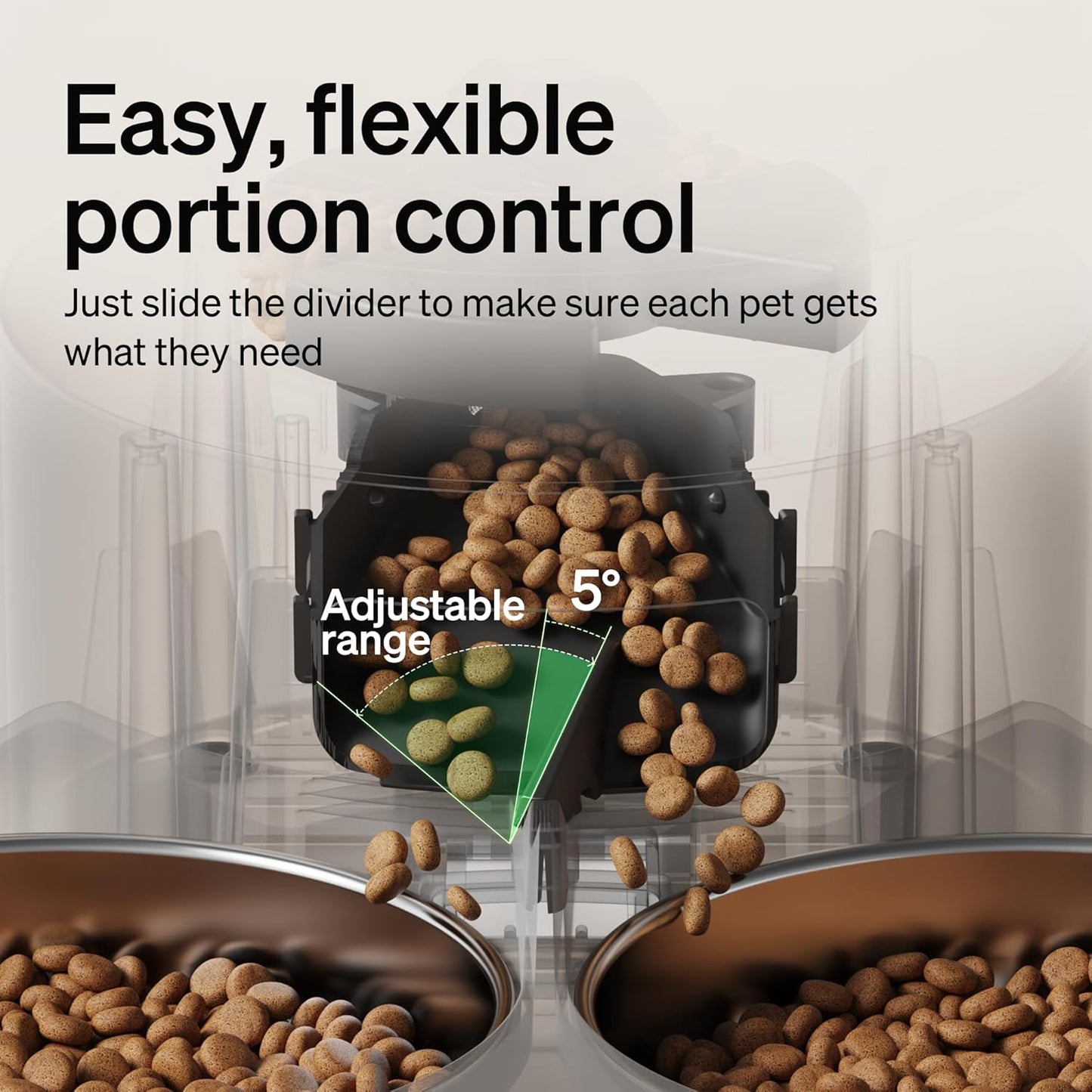 PETLIBRO 5L Automatic Cat Feeder for 2 Cats, 5G&2.4G Wi-Fi Programmable Cat Food Dispenser with Dual Stainless Steel Bowls, Airtight Lock Fresh Technology, Low Food Sensor