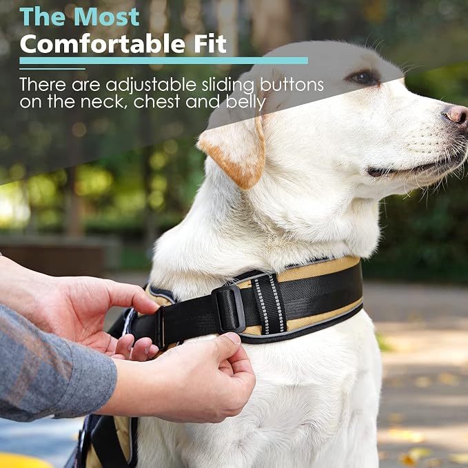 Tactical Dog Harness with 7 Pcs Tags, Service Dog in Training Harness with Easy Control Double Handles, Dog Working Harness K9 Military Service Dog Vest Harnesses for Small Medium Large Dogs