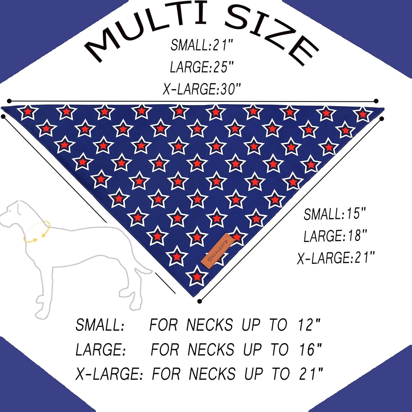 Realeaf American Flag Dog Bandanas 2 Pack, Triangle Reversible 4th of July Pet Scarf for Boy and Girl, Premium Durable Fabric, Patriotic Bandana for Small Medium Large and Extra Large Dogs (Small)